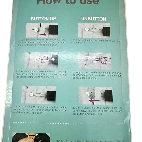 NEW Fanwer Button Hook and Zipper Pull Set Button Up Unbutton Help Dress Up - Picture 4 of 5